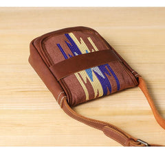 Embroidered Leather Mens Womens Mini Shoulder Bag Side Bag Messenger Bag for Men