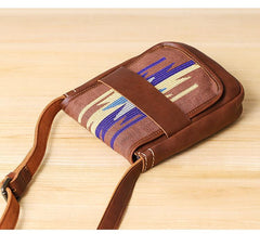 Embroidered Leather Mens Womens Mini Shoulder Bag Side Bag Messenger Bag for Men