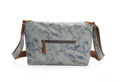 Country Style Canvas Leather 14'' Womens Small Side Bag Shoulder Bag Messenger Bag for Men
