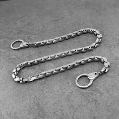 Badass Silver Long BIker Wallet Chain Pants Chain STAINLESS STEEL Wallet Chain For Men