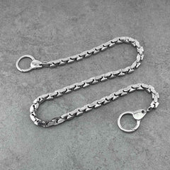 Badass Silver Long BIker Wallet Chain Pants Chain STAINLESS STEEL Wallet Chain For Men