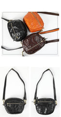 FASHION BROWN LEATHER MEN'S Small Side Bags MESSENGER BAG BLACK Black Courier Bag FOR MEN