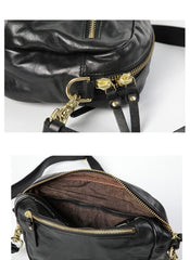 FASHION BROWN LEATHER MEN'S Small Side Bags MESSENGER BAG BLACK Black Courier Bag FOR MEN