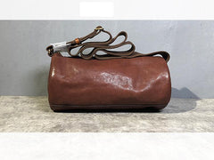 FASHION BROWN LEATHER MEN Small Side Bags Barrel MESSENGER BAG BLACK Bucket Bag Postman Bag FOR MEN