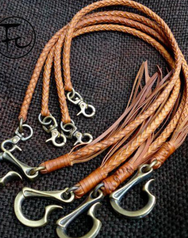 Leather trucker wallet Chain biker wallet Chain for chain wallet with dragon hook - EverHandmade