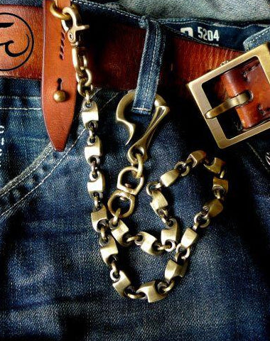 Brass biker trucker dragon hook wallet Chain for chain wallet biker wallets trucker wallets - EverHandmade