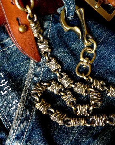 Brass biker trucker dragon hook wallet Chain for chain wallets biker wallet trucker wallet - EverHandmade
