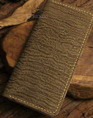 Handmade long leather wallet purse Tree line  leather clutch wallet for women men