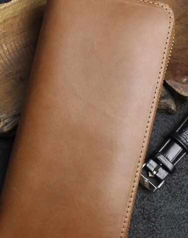 Handmade Long Wallet Leather Men Phone Zip Clutch Vintage Wallet for Women Men Unisex - EverHandmade