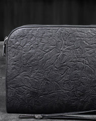 Handmade Genuine Leather Large Clutch Leather Men Phone Pad Zip Clutch Vintage Wallet For Men - EverHandmade