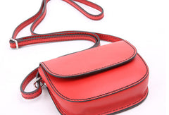 Handmade red cute leather minimalist crossbody bag Shoulder Bag for girl women