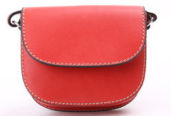 Handmade red cute leather minimalist crossbody bag Shoulder Bag for girl women
