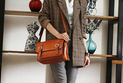 Handmade vintage leather Satchel Bags crossbody bag Shoulder Bag for girl women - EverHandmade