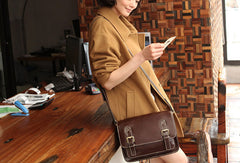 Handmade vintage leather Satchel Bags crossbody bag Shoulder Bag for girl women - EverHandmade