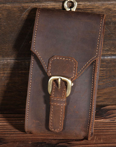 LEATHER MENs Belt Pouch WAIST BAG HIP PACK BELT BAG Cell Phone Holsters