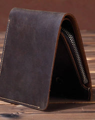 Handmade Genuine Leather Wallet billfold Leather Wallet Bifold Slim Wallet Purse Bag For Mens