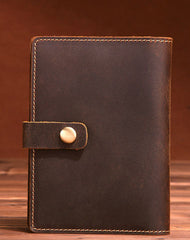Handmade Genuine Leather Clutch Passport Wallet Bifold Long Wallet Purse Bag For Mens