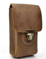 Handmade Leather Mens Cell Phone Holsters Waist Bags Hip Pack Belt Bag for Men