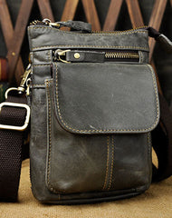 Small Leather Mens Belt Pouch Waist Bag Shoulder Bag BELT BAG For Men