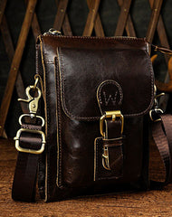 Mens Small Leather Belt Pouch Waist Bag BELT BAG Shoulder Bag For Men