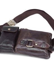 GENUINE LEATHER MENS SMALL CHEST BAG SLING BAG WAIST BAG HIP PACK BELT BAG FANNY PACK BUMBAG FOR MEN