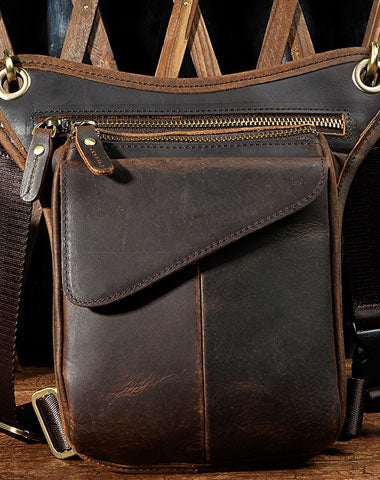 Leather Mens Small Belt Pouch Waist Bag BELT BAG Shoulder Bag For Men
