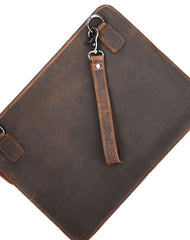 GENUINE LEATHER MENS Vintage Brown Clutch Wristlet Bag MESSENGER BAG FOR MEN