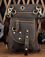 LEATHER MEN FANNY PACK SMALL WAIST BAG HIP PACK BELT BAG BUMBAG FOR MEN