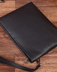 Handmade Genuine Leather Clutch Zip Long Wallet Purse Bag For Mens