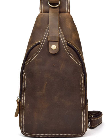 Cool Mens Leather Chest Bags Sling Bag Sling pack Shoulder sling bag For Men