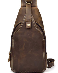 Cool Mens Leather Chest Bags Sling Bag Sling pack Shoulder sling bag For Men