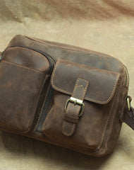 Vintage Leather Men Messenger Bag Shoulder Bag CrossBody Bag For Men