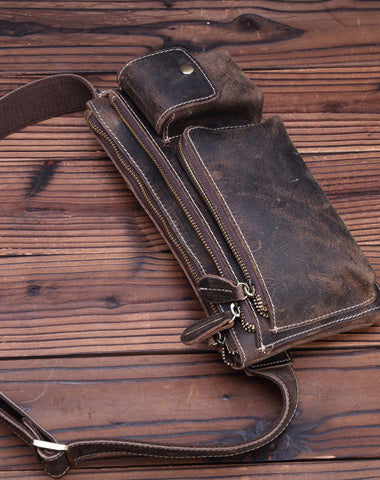 Cool LEATHER MENS FANNY PACK Vintage BUMBAG WAIST BAG FOR MEN