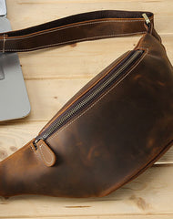 Cool Mens Leather Belt Bag Fanny Pack Waist Bag For Men