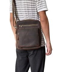 Vintage Leather Men Cool Messenger Bags Shoulder Bag CrossBody Bags For Men