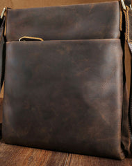 Genuine Leather Vintage Cool Small Shoulder Bag Messenger Bag Crossbody Bag for men