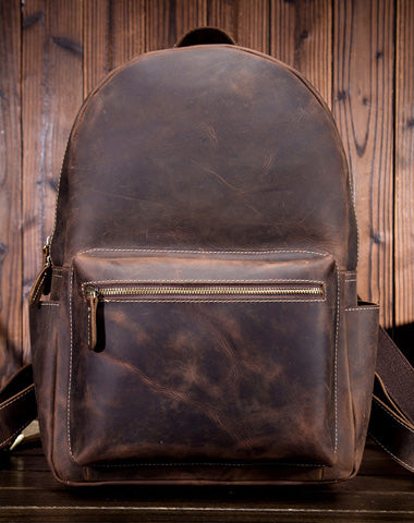 Cool Leather Mens Backpacks Vintage School Backpacks Travel Backpack for Men