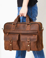 Leather Mens Handbag Briefcase Shoulder Bag Messenger Bag Travel Bag Business Bag for men