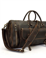 Men Leather Black Coffee Weekender Bag Vintage Travel Bag Duffle Bags Overnight Bag Holdall Bag for men