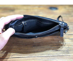 Fashion Black Leather Mens Long Wallet Brown Wristlet Wallet Phone Chain Wallet Clutch Men