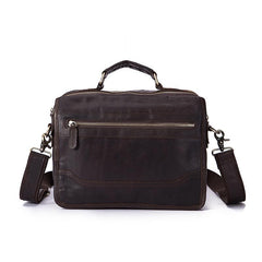 Brown Men's Small Professional Briefcase 10‘’ Laptop Handbag Business Shoulder Bag For Men