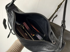 Fashion Women Black Leather Saddle Shoulder Bag Side Bag Green Saddle Crossbody Bag Purse For Women