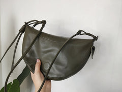 Fashion Women Black Leather Saddle Shoulder Bag Side Bag Green Saddle Crossbody Bag Purse For Women