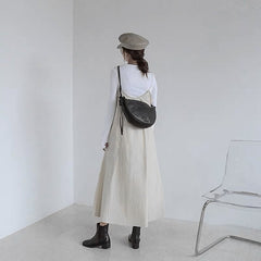 Fashion Women Black Leather Saddle Shoulder Bag Side Bag Green Saddle Crossbody Bag Purse For Women