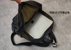 Fashion Womens Black Leather Backpack School Backpack Stachel Backpack For Women
