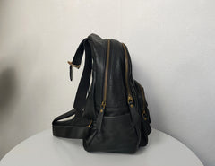 Fashion Womens Black Leather Backpack School Backpack Stachel Backpack For Women