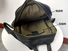 Fashion Womens Black Leather Backpack School Backpack Stachel Backpack For Women
