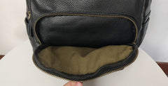 Fashion Womens Black Leather Backpack School Backpack Stachel Backpack For Women
