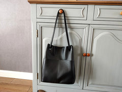Fashion Womens Pink Leather Tote Bag Vertical Silver Shoulder Tote Bag Bucket Tote For Women