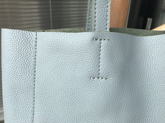 Fashion Womens Blue Leather Vertical Tote Bags Blue Shoulder Tote Bag Handbag Tote For Women